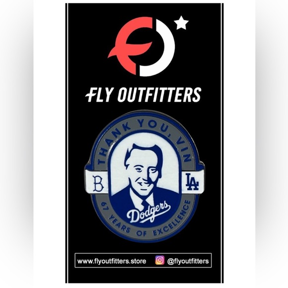 LA Dodgers Vin Scully New Era Frame Hat Pin - Picture 1 of 2